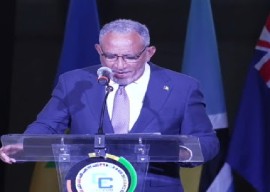 ST. Vincent and the Grenadines Prime Minister Dr. Godwin Friday, addressing CARICOM summit (CMC Photo)