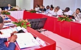 Members of the new Haitian government meeting over the last weekend.