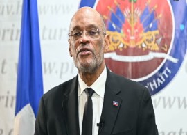 Prime Minister Dr. Ariel Henry addressing Haitians on the 220th anniversary of the Battle of Vertière (CMC Photo)