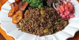Haitian black rice is a Caribbean delicacy.