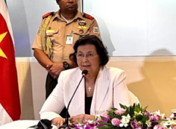 President Jennifer Greelings-Simons, speaking at the news conference on her return from Brazil.