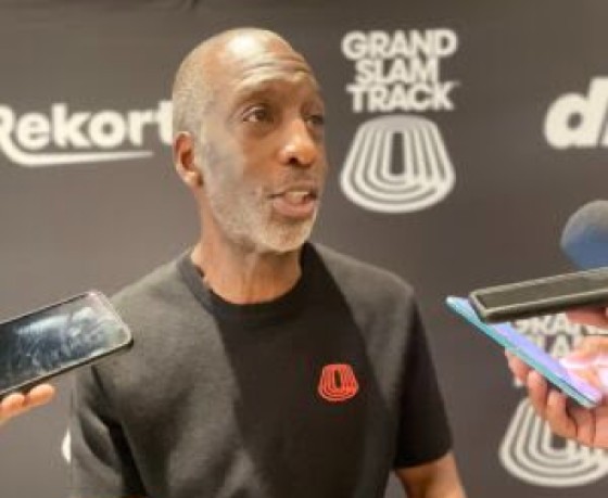 Grand Slam founder Michael Johnson speaks to the media at the launch event in Kingston on Thursday. Photo: Lennox Aldred