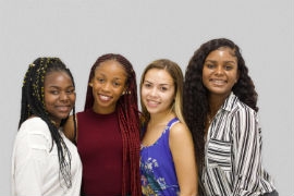 (l-r) PROPEL graduates, who are all interning this summer at The Learning Experience: Guesnaisha Altena, Cynthia LeConte, Savannah Marshall, Mudrine Cesar