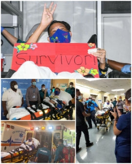 Rolly Tolentino was greeted with cheers and tears from U.S. Virgin Islanders as he left Schneider Regional Medical Center on Friday.