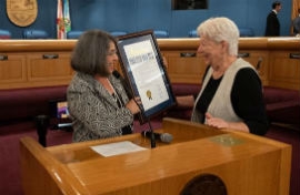 Commissioner Levine Cava presents honorary proclamation to social justice advocate Julia Dawson
