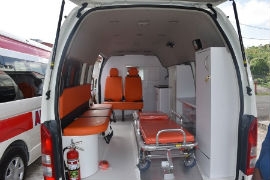 The interior of one of the retrofitted ambulances.