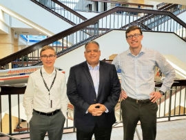 Commissioner Designee Joseph Boschulte (center) with (from left) American Airlines' (AA) Alex McIntyre and Kyle Holden at AA Headquarters in Dallas last week.