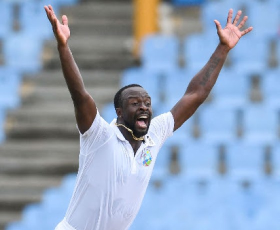 Kemar Roach appeals for a wicket during Sunday’s third day of the second Test against Bangladesh. (Photo courtesy CWI Media)