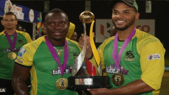 Rovman Powell (left) and Brandon King were part of the victorious Jamaica Tallawahs side in 2022.