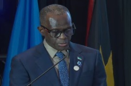 St. Lucia’s Prime Minister and CARICOM chairman, Phillip J Pierre, addressing the opening ceremony of the 51st CARICOM summit (CMC PHoto)