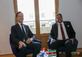President Santokhi (Right) and Prime Minister Mark Rutte holding talks on the sidelines of the EU-CELAC summit