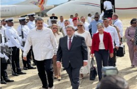 Prime Minister Dr. Ralph Gonsalves (Right) and Venezuelan President Nicolas Maduro on his arrival in Kingstown to attend the Argyle meeting in 2023 (File Photo)