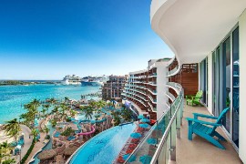 Margaritaville Beach Resort Nassau offers breathtaking oceanfront views.
