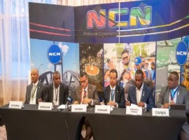 Caribbean water ministers at their meeting in Guyana (D{I Photo)