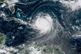 An NOAA image of Hurricane Erin on Sunday morning.