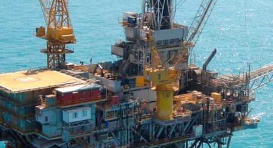 An oil rig in Stabroek Block. (Courtesy of Exxon Mobil)