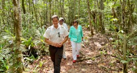 Commonwealth Secretary General Patricia Scotland walking in the Amazonian rainforests last week (Commonwealth Photo)