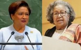 Trinidad and Tobago Prime Minister Kamla Persad-Bissessar (left) and CARICOM Secretary General, Dr. Carla Barnett (File Photo)
