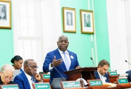 Prime Minister Phillip Davis speaking in support of amending the Bail bill in Parliament