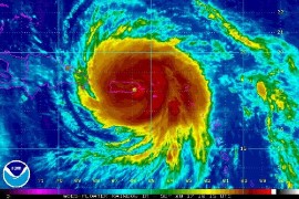 WMO image of Hurricane Maria hitting Puerto Rico in 2017.