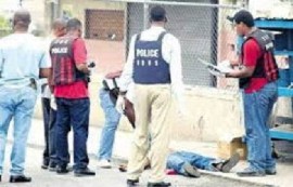 Police at a murder scene in Jamaica. (File Photo)