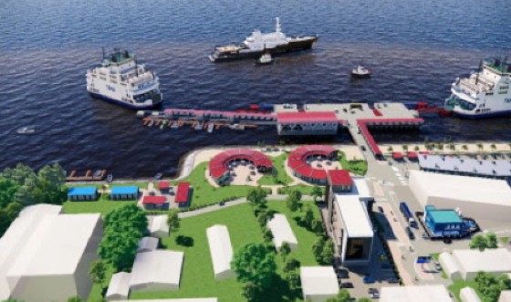 An Artist’s impressions of the new port facility that will be constructed at Parika