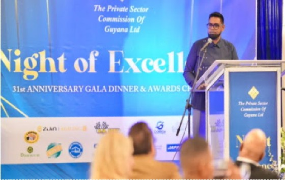 President Ali addressing the 31st anniversary gala and dinner of the Private Sector Commission (PSC) on Tuesday night.