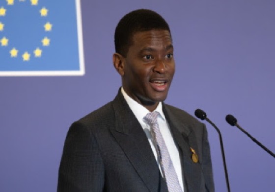 Prime Minister Dickon Mitchell speaking at the the third European Union-Caribbean Global Gateway Conference on Sargassum