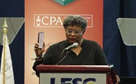 Barbados Prime Minister Mia Mottley delivering the 68 Commonwealth Parliamentary Conference Emilia Lifaka Memorial Lecture on Wednesday (CMC Photo)