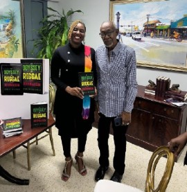 oward McGowan and Ruth Taylor, CEO of Bambu Sparks publishers of his book, “An Odyssey In Reggae And Journalism”