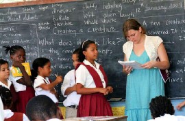 Belizean students at Sacred Heart Primary School