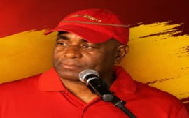 Prime Minister Roosevelt Skerrit speaking at public meeting of the Dominica Labour Party (DLP) on Tuesday night (CMC Photo)