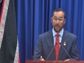 Prime Minister Stuart Young speaking at the weekly cabinet news conference on Thursday (CMC Photo)