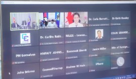 Canada’s Prime Minister Justin Trudeau (third from left) addressing situation in Haiti with CARICOM leaders.