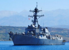 USS Gravely docked in Trinidad and Tobago on Sunday (CMC Photo)