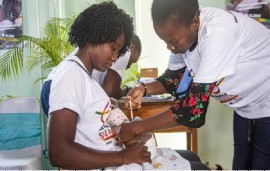A child being vaccinated against malaria in Haiti (File Photo)