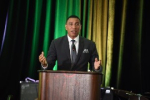 Prime Minister, the Most Hon. Andrew Holness, speaks at Tourism Minister, Hon. Edmund Bartlett’s 25th Anniversary Scholarship Programme, at the Half Moon Hotel, Montego Bay, on January 14. (via JIS)